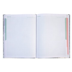 Блокнот А5 167&times;216 мм, 80 л., твёрдый, бумвинил &laquo;METALLIC&raquo;, клетка, блок 5 цв., HATBER, золото, 084778