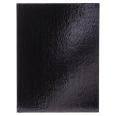 Блокнот А5 167&times;216 мм, 80 л., твёрдый, бумвинил &laquo;METALLIC&raquo;, клетка, блок 5 цв., HATBER, черный, 084779