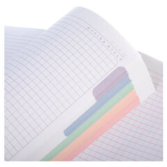 Блокнот А5 167&times;216 мм, 80 л., твёрдый, бумвинил &laquo;METALLIC&raquo;, клетка, блок 5 цв., HATBER, черный, 084779