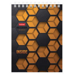 Блокнот МАЛЫЙ ФОРМАТ А6, 40 л., гребень, картон, клетка, HATBER, &laquo;INSIDE&raquo;, 080475