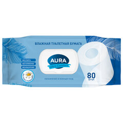 Бумага туалетная влажная 80 шт., AURA &laquo;Ultra Comfort&raquo; с пластиковым клапаном