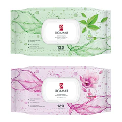 Салфетки влажные 120 шт., Я САМАЯ освежающие, с пластиковым клапаном