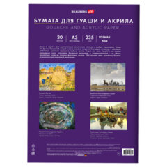 Бумага для гуаши и акрила А3 20 л., 235 г/<wbr/>м<sup>2</sup>, 297&times;420 мм, в папке, BRAUBERG ART CLASSIC, &laquo;Балет&raquo;, 117735