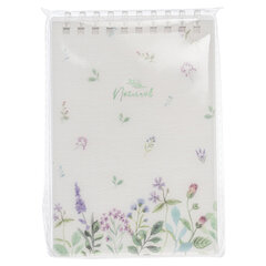 Блокнот МАЛЫЙ ФОРМАТ А6 80 л., мягкий гребень, пластик, фольга, клетка, HATBER, NATURAL FLOWERS, 090108