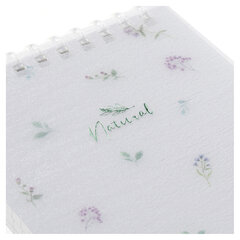 Блокнот МАЛЫЙ ФОРМАТ А6 80 л., мягкий гребень, пластик, фольга, клетка, HATBER, NATURAL FLOWERS, 090108