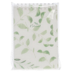 Блокнот МАЛЫЙ ФОРМАТ А6 80 л., мягкий гребень, пластик, фольга, клетка, HATBER, NATURAL LEAVES, 090242