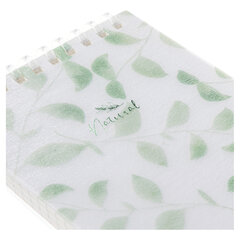 Блокнот МАЛЫЙ ФОРМАТ А6 80 л., мягкий гребень, пластик, фольга, клетка, HATBER, NATURAL LEAVES, 090242