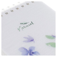 Блокнот МАЛЫЙ ФОРМАТ А6 80 л., мягкий гребень, пластик, фольга, клетка, HATBER, BLUE FLOWERS, 090245