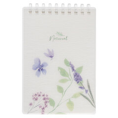 Блокнот МАЛЫЙ ФОРМАТ А6 80 л., мягкий гребень, пластик, фольга, клетка, HATBER, BLUE FLOWERS, 090245