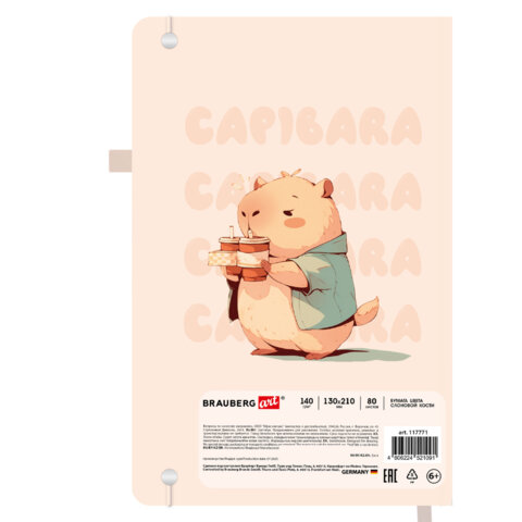 Скетчбук, слоновая кость 140 г/м2, 130х210 мм, 80 л., софт-тач, резинка, BRAUBERG ART CLASSIC, АССОРТИ, 117771 - фото 11