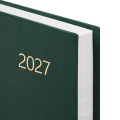 Ежедневник датированный 2027 145&times;215 мм, А5, STAFF, обложка бумвинил, зеленый, 117815