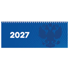 Планинг датированный 2027 285&times;112 мм, STAFF, гребень, картонная обложка, 64 листа, &laquo;Символика РФ&raquo;, 117853