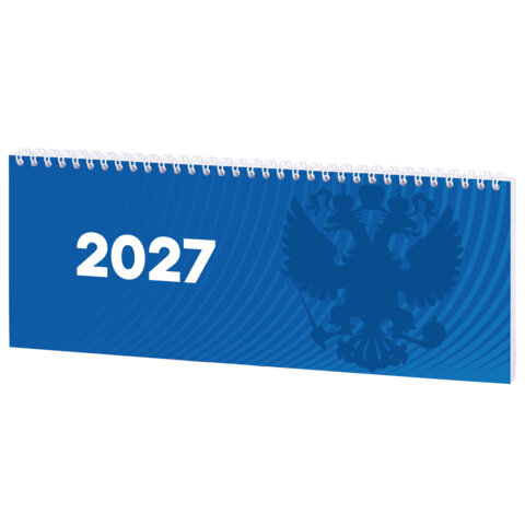 Планинг датированный 2027 285х112 мм, STAFF, гребень, картонная обложка, 64 листа, "Символика РФ", 117853