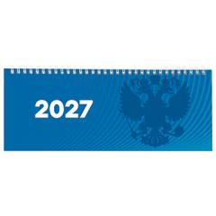 Планинг датированный 2027 285&times;112 мм, STAFF, гребень, картонная обложка, 64 листа, &laquo;Символика РФ&raquo;, 117853
