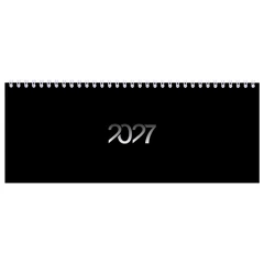 Планинг датированный 2027 285&times;112 мм, STAFF, гребень, картонная обложка, 64 листа, &laquo;Black style&raquo;, 117854