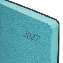 Ежедневник датированный 2027, А5, 138&times;213 мм, BRAUBERG &laquo;Stylish&raquo;, под кожу, гибкий, бирюзовый, 117970