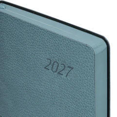 Ежедневник датированный 2027, А5, 138&times;213 мм, BRAUBERG &laquo;Stylish&raquo;, под кожу, гибкий, серо-голубой, 117975