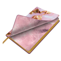 Ежедневник датированный 2027, А5, 138&times;213 мм, BRAUBERG &laquo;Vista&raquo;, под кожу, гибкий, &laquo;Pink marble&raquo;, 117983