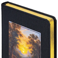 Ежедневник датированный 2027, А5, 138&times;213 мм, BRAUBERG &laquo;ArtGallery&raquo;, под кожу, нашивка, черный, 118011
