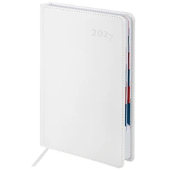 Ежедневник датированный 2027, А5, 148&times;218 мм, GALANT &laquo;White&raquo;, под кожу, белый, 118080