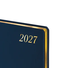 Ежедневник датированный 2027, БОЛЬШОЙ ФОРМАТ 210&times;297 мм, А4, BRAUBERG &laquo;Iguana&raquo;, под кожу, синий, 118099
