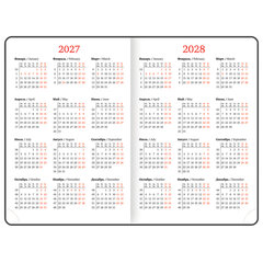 Еженедельник датированный 2027, А5, 145&times;215 мм, BRAUBERG &laquo;Party&raquo;, под кожу, белый, 118137