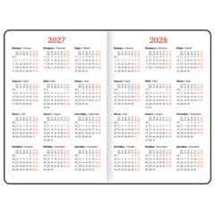 Еженедельник датированный 2027, А5, 145&times;215 мм, BRAUBERG &laquo;Party&raquo;, под кожу, коричневый, 118139