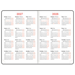 Еженедельник датированный 2027, А5, 145&times;215 мм, BRAUBERG &laquo;Party&raquo;, под кожу, розовый, 118140
