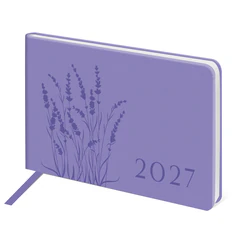 Еженедельник датированный 2027, МАЛЫЙ ФОРМАТ, 105&times;160 мм, А6, BRAUBERG &laquo;Imprint&raquo;, тиснение, сиреневый, 118162