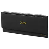 Планинг датированный 2027, 305х140 мм, BRAUBERG "Select", под кожу, черный, 118203