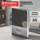 Ежедневник датированный 2027, А5, 138х213 мм, BRAUBERG "Solana", под кожу, кнопка, черный, 118218