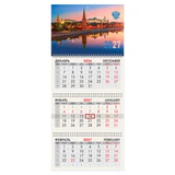 Календарь квартальный на 2027 г., 3 блока, 3 гребня, бегунок, мелованная бумага, BRAUBERG, "Москва", 118270