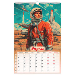 Календарь на гребне с ригелем 2027 г., 30&times;45 см, BRAUBERG, &laquo;Советские плакаты&raquo;, 118375