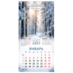 Календарь настенный перекидной 2027 г., BRAUBERG, 12 листов, 28,5&times;57 см, &laquo;Вселенная&raquo;, 118412