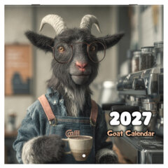 Календарь настенный перекидной 2027 г., BRAUBERG, 12 листов, 28,5&times;57 см, &laquo;Goat calendar&raquo;, 118417
