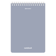 Блокнот А5 146&times;206 мм, 80 л., гребень, подложка, клетка, кросс-серия &laquo;МОРАНДИ&raquo;, 4 цвета, BRAUBERG, 118553