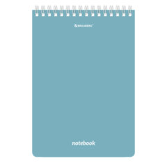 Блокнот А5 146&times;206 мм, 80 л., гребень, подложка, клетка, кросс-серия &laquo;МОРАНДИ&raquo;, 4 цвета, BRAUBERG, 118553