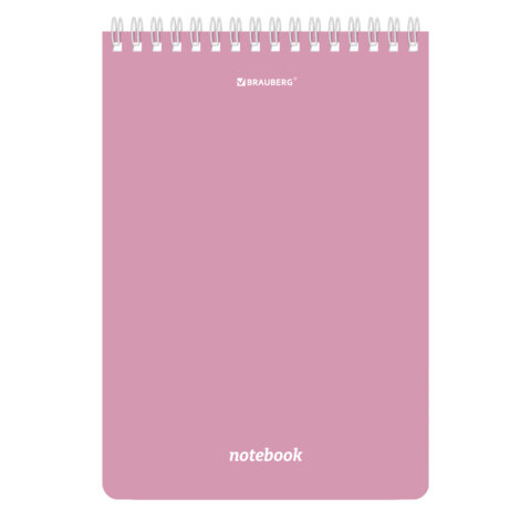 Блокнот А5, 146х206 мм, 80 л., гребень, подложка, клетка, кросс-серия "МОРАНДИ", 4 цвета, BRAUBERG, 118553 - фото 7