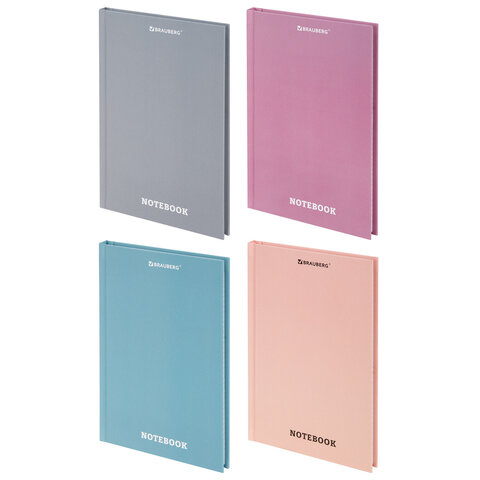 Блокнот А5, 134х206 мм, 80 л., твёрдый, клетка, BRAUBERG, микс МОРАНДИ, 118556