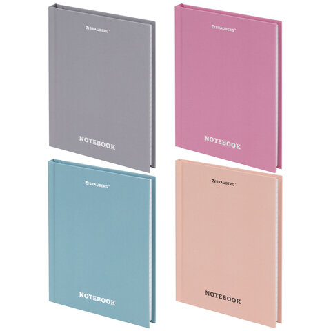 Блокнот МАЛЫЙ ФОРМАТ 110х147 мм, А6, 80 л., твёрдый, клетка, BRAUBERG, микс МОРАНДИ, 118557