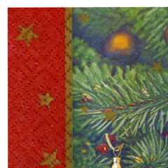 Салфетки бумажные 20 шт., 33&times;33 см, &laquo;Новогодняя карусель&raquo;, 3 слоя, европодвес, GrandPero Deluxe