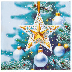 Салфетки бумажные 20 шт., 33х33 см, "Кремлевская звезда", 3 слоя, европодвес, GrandPero Deluxe