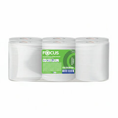 Полотенца бумажные с центральной вытяжкой 280 м, FOCUS (М2) Jumbo, 1-слойные, белые, КОМПЛЕКТ 6 рулонов, 5036889