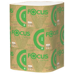 Полотенца бумажные 250 шт., FOCUS (Система H3) Eco, 1 слой, белые, КОМПЛЕКТ 15 пачек, 23&times;23 см, V-сложение, 5083741