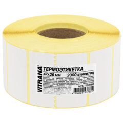 Термоэтикетки ЭКО, 47х26 мм, 2000 этикеток в ролике, VITRANA (ВИТРАНА), 118590