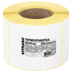 Термоэтикетки ЭКО, 58&times;60 мм, 500 этикеток в ролике, VITRANA (ВИТРАНА), 118595