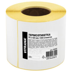 Термоэтикетки ЭКО, 75х120 мм, 300 этикеток в ролике, VITRANA (ВИТРАНА), 118597