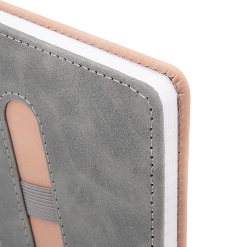 Блокнот А5, 148x218 мм, BRAUBERG "Assistant", под кожу, 80 листов, держатель, клетка, розовый, 118631 - фото 4