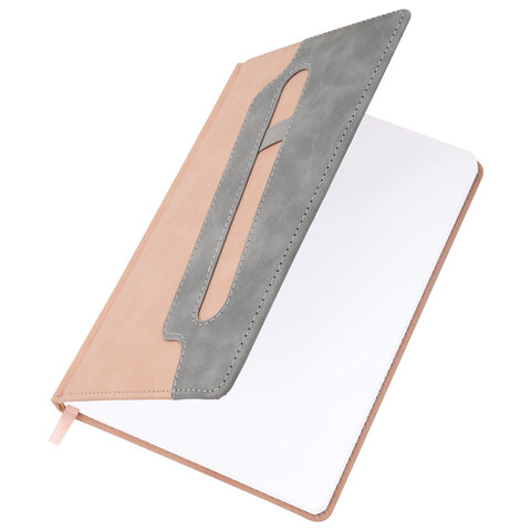 Блокнот А5, 148x218 мм, BRAUBERG "Assistant", под кожу, 80 листов, держатель, клетка, розовый, 118631 - фото 5