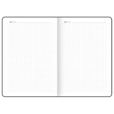 Блокнот А5, 148x218 мм, BRAUBERG "Assistant", под кожу, 80 листов, держатель, клетка, серый, 118632 - фото 9